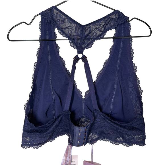 NWT Savage x Fenty Blue Floral Lace Racerback Bra Wireless‎ 3X - Picture 5 of 9